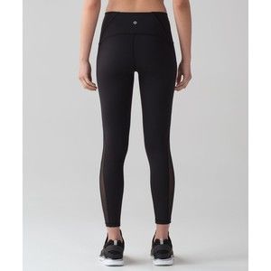 Lululemon black train time leggings mesh size 4